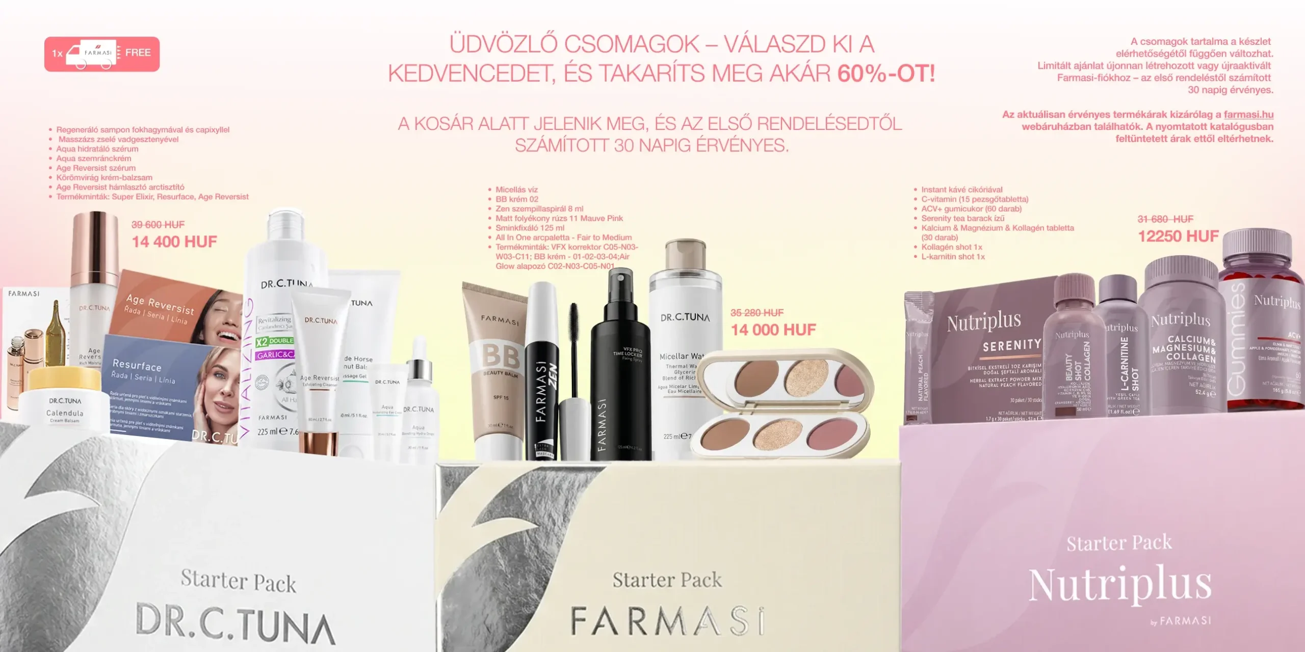 üdvözlőcsomagok Farmasi Üdvözlő csomagok